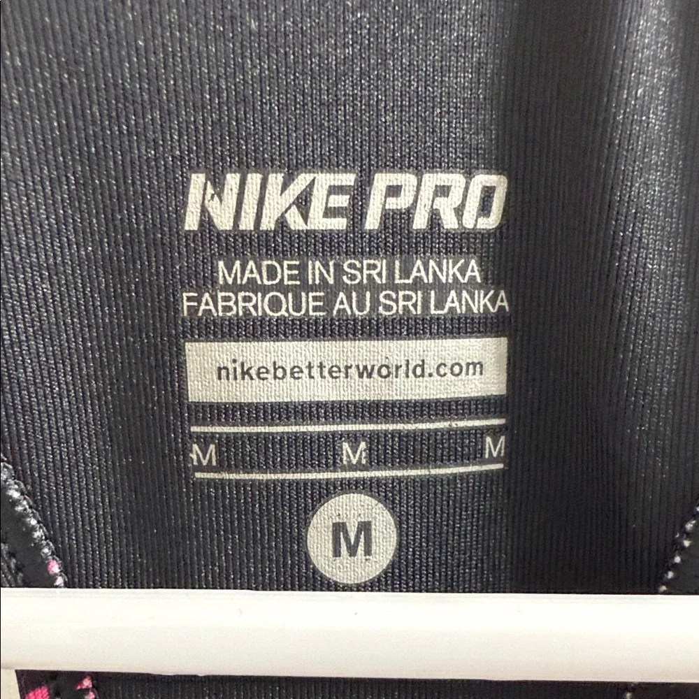 Nike Black Sports Bra with Pink Dot Print and Yellow Swoosh - Picture 5 of 7